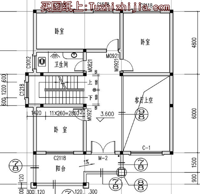 客厅中空三层复式别墅房屋设计图，带外观效果图