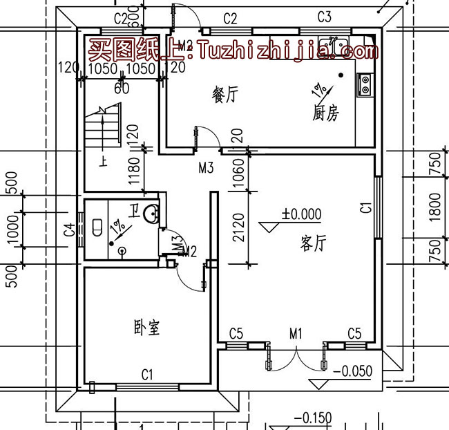 预算10万的简单二层半别墅房屋设计图，外观简单，造价低