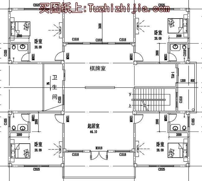 户型独特的、二层卧室挑高的别墅房屋设计图，外观简欧风格