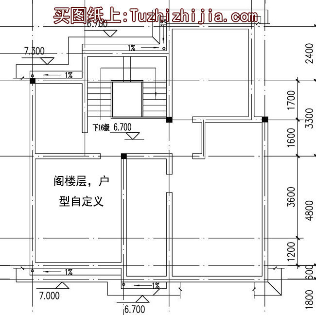 130平带阁楼两层半别墅房屋设计图，含外观效果图