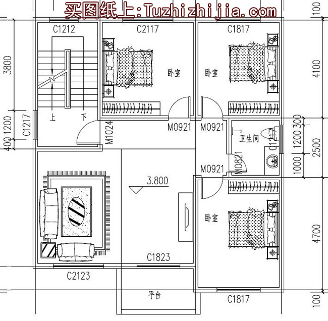 农村120平三层楼房设计图，造型现代，带屋顶花园