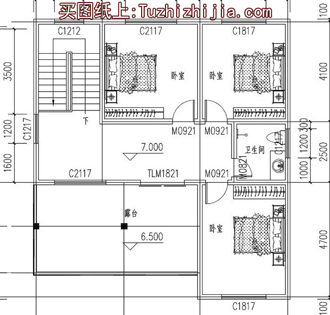 农村120平三层楼房设计图，造型现代，带屋顶花园