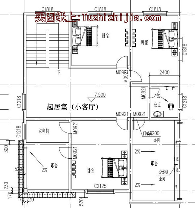 180平大客厅农村三层别墅房屋设计图，户型宽敞明亮