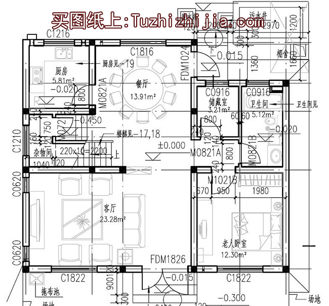 90平方米新农村二层自建房屋设计全套施工图纸带外观效果图10X9米