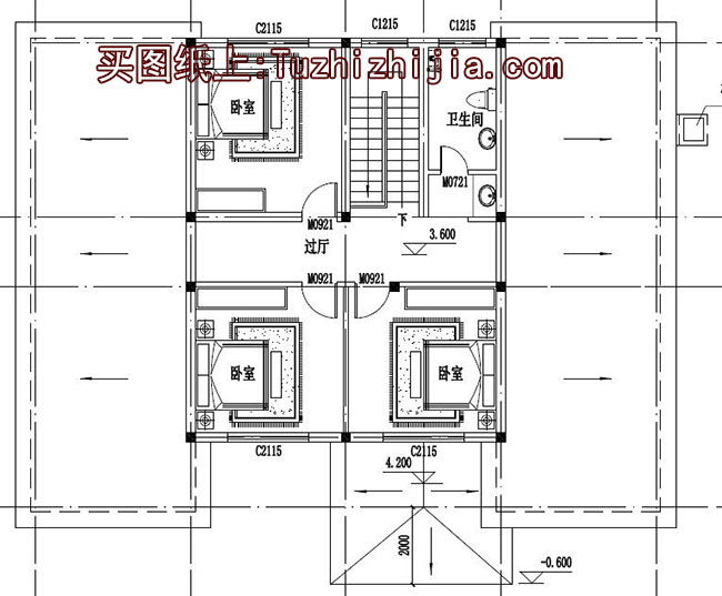 一层带阁楼乡村别墅设计图，含外观效果图片