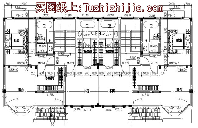 双拼豪华高端三层别墅设计图，外观效果图大气