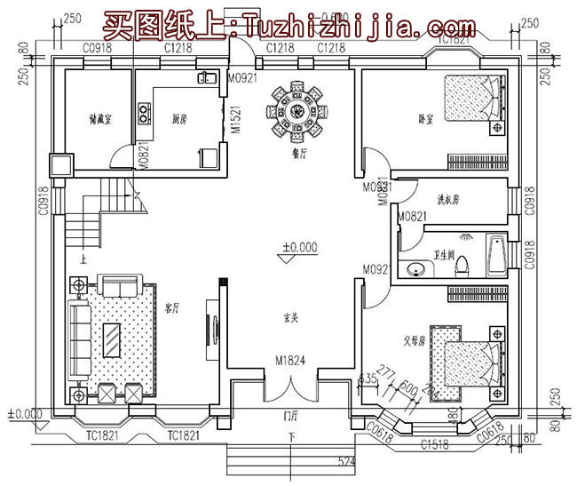 新古典中式风格别墅设计图，全套施工图+效果图