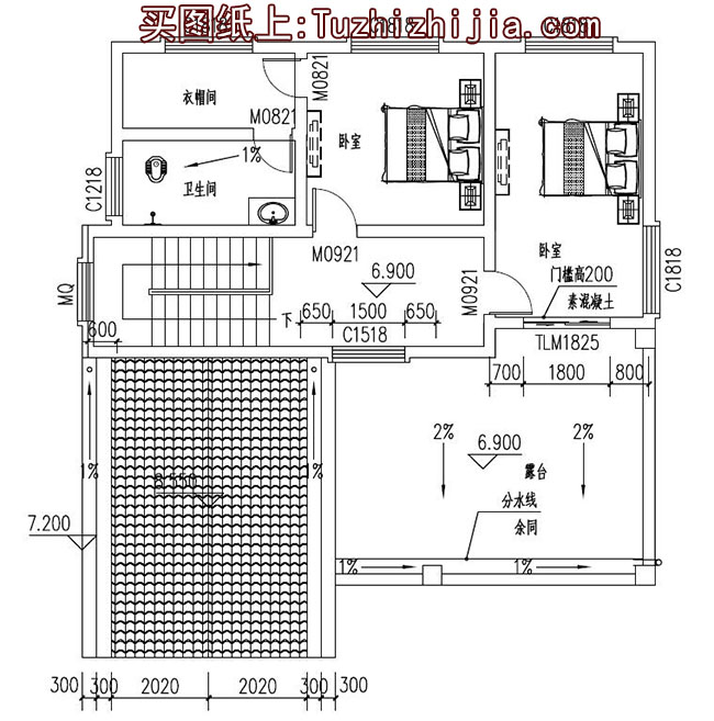 135平复式别墅房屋设计图，外观时尚、漂亮