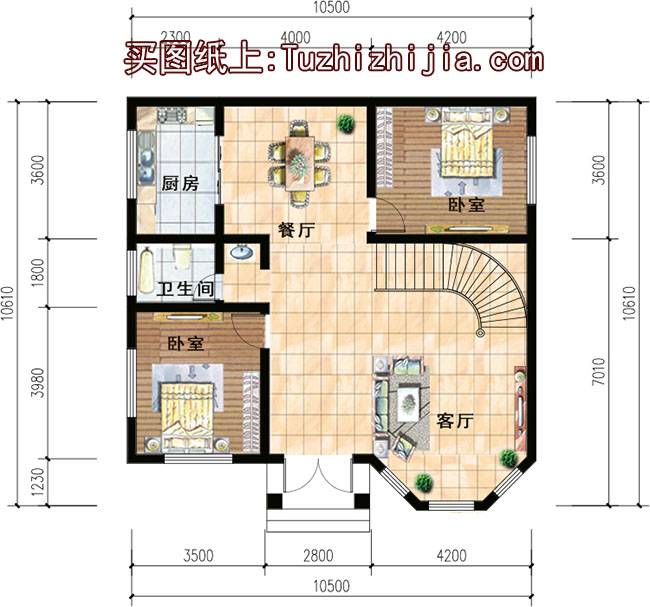 20万以内二层欧式小别墅设计方案，全套施工图+效果图