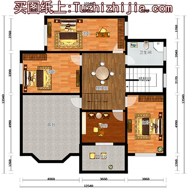 150平农村二层复式别墅房屋设计方案图，带外观效果图片