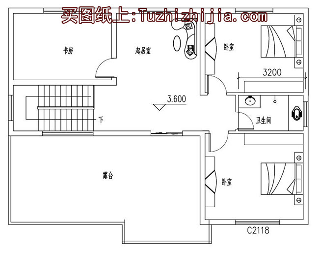 简单农村自建二层楼房设计图，南北通透