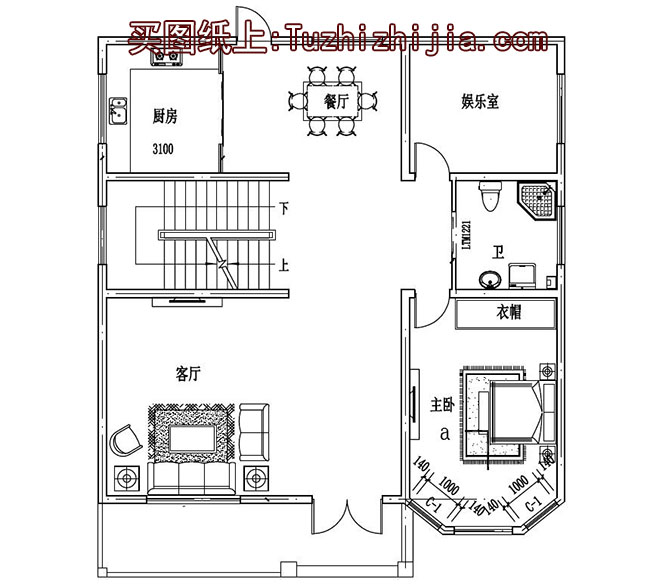 140平新农村三层房屋设计图，含外观效果图