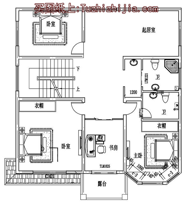 140平新农村三层房屋设计图，含外观效果图