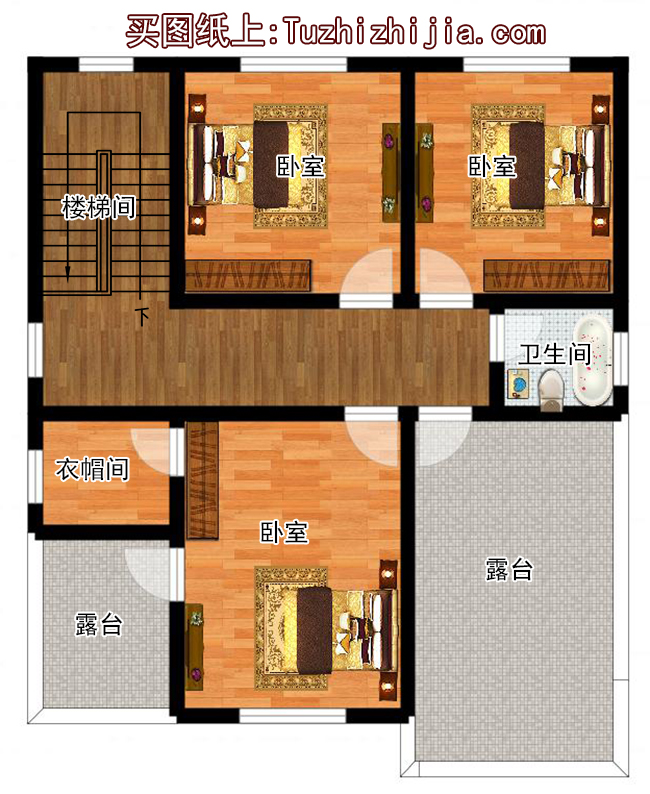 110平预算20万内三层别墅设计图，含效果图