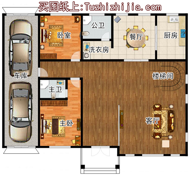 高端大气四层复式别墅房屋设计图，含外观效果图