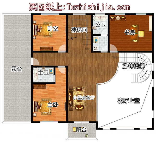 高端大气四层复式别墅房屋设计图，含外观效果图