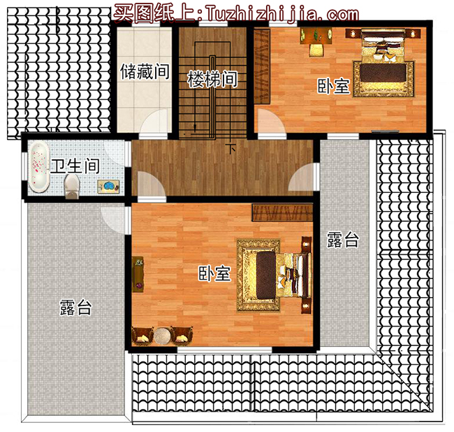 160平方米欧式一层半别墅施工设计图纸13X13米