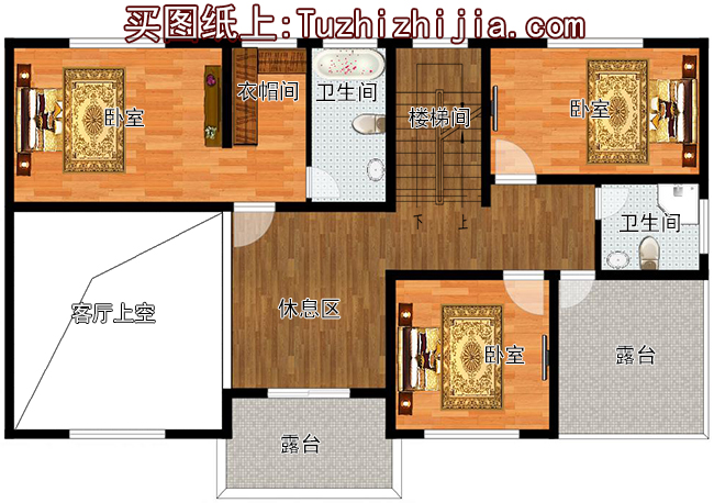 130平四间二层小洋楼设计图，含外观图片