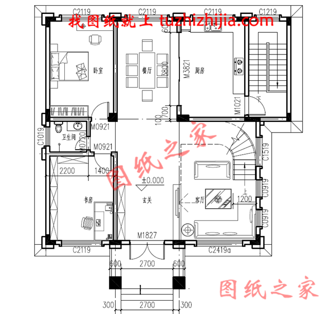 农村带地下室二层半自建房屋设计图，楼中楼设计，欧式风格