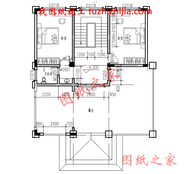 农村带地下室二层半自建房屋设计图，楼中楼设计，欧式风格