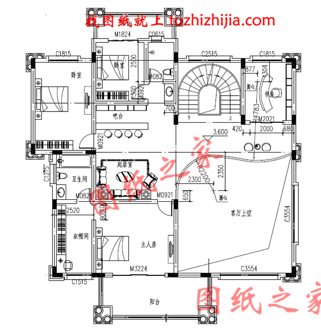 农村三层带地下室住宅设计图及图片，房内设计了两个套间