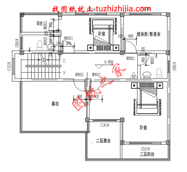 新中式农村三层楼设计图，带地下室，主体建筑面积110平米