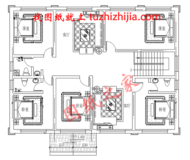 200平米左右二层楼房设计图，外观看着舒服、布局住着坦然