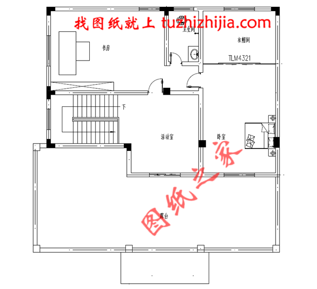 复式200平米三层楼房设计图纸，大露台带飘窗还有健身房和书房