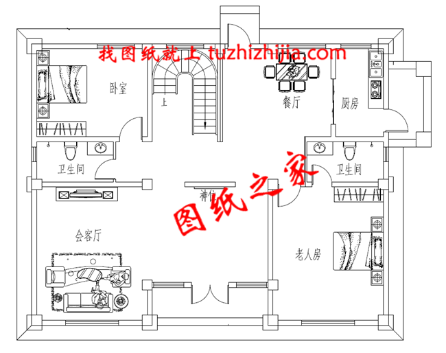 50万左右农村三层别墅设计图纸，带大露台