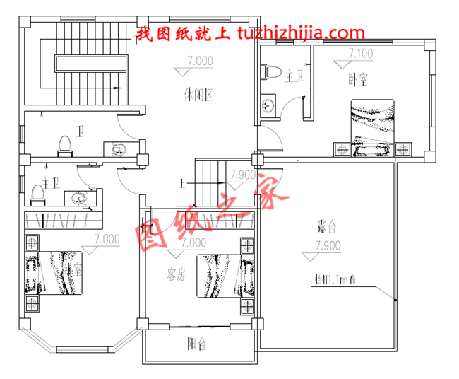 漂亮的农村三层小楼房设计图，简单大气，带车库