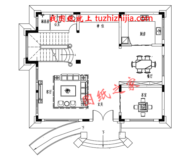 2019年新款三层别墅外观图及施工图，占地面积110平米