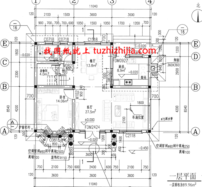 140平方米农村二层房屋设计施工图纸及效果图