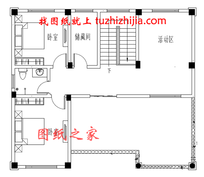 农村实用三层楼房图片，占地140平米左右，客厅中空