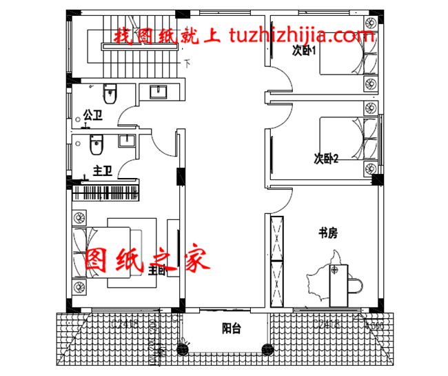 140平米二层半带露台别墅图片及图纸，户型极佳