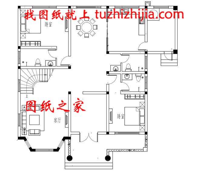 最新五十万农村二层别墅设计图纸，客厅中空