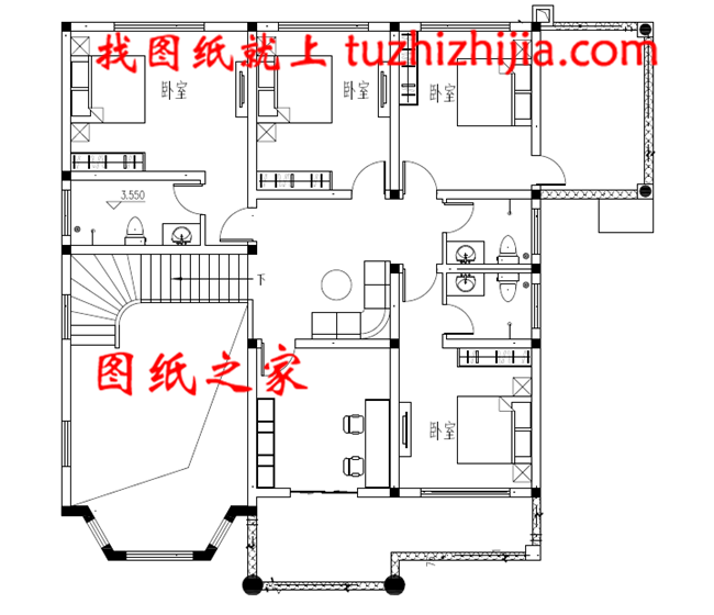 最新五十万农村二层别墅设计图纸，客厅中空