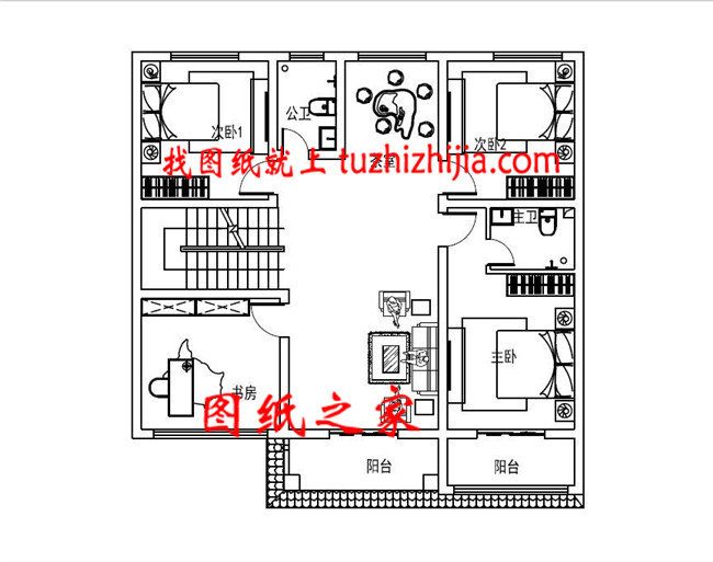 现代简约带大露台和书房三层乡村别墅