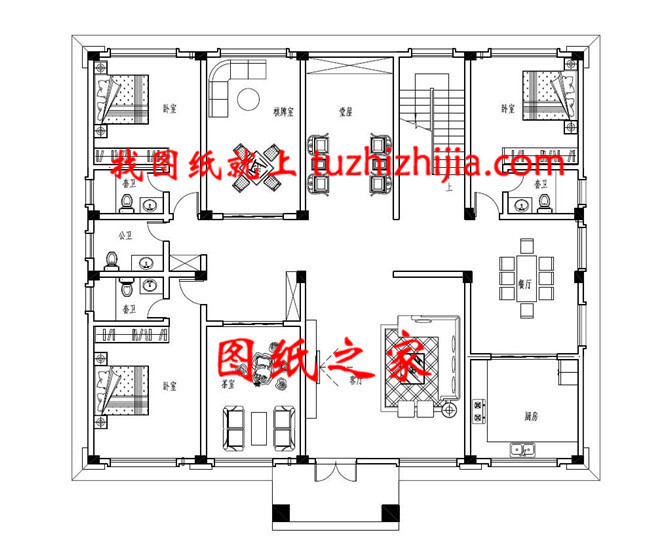 现代简欧带健身房+影音室三层自建别墅