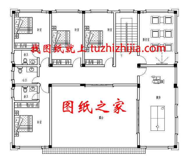 现代简欧带健身房+影音室三层自建别墅