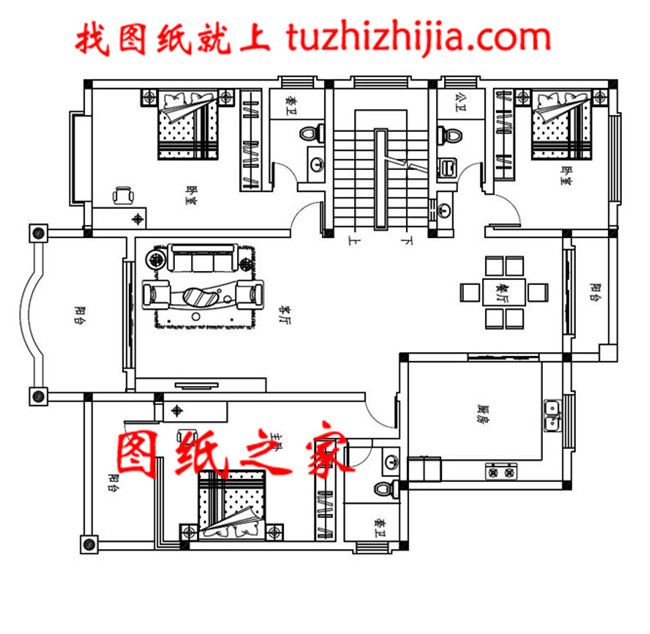 大气美观乡村三层楼房设计户型图，占地168平方米