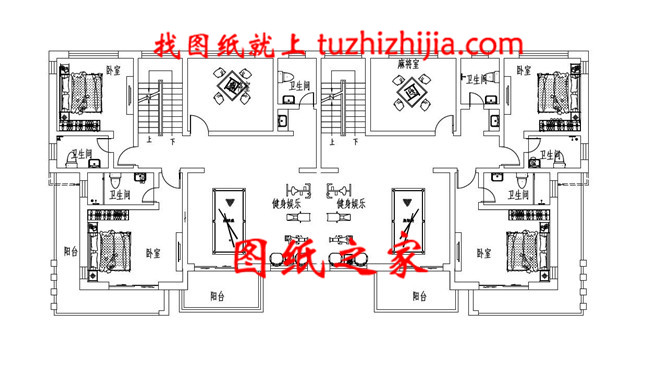 2019带健身娱乐厅三层双拼自建房