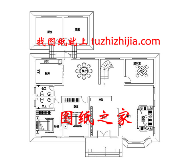 带露台欧式二层自建房设计图