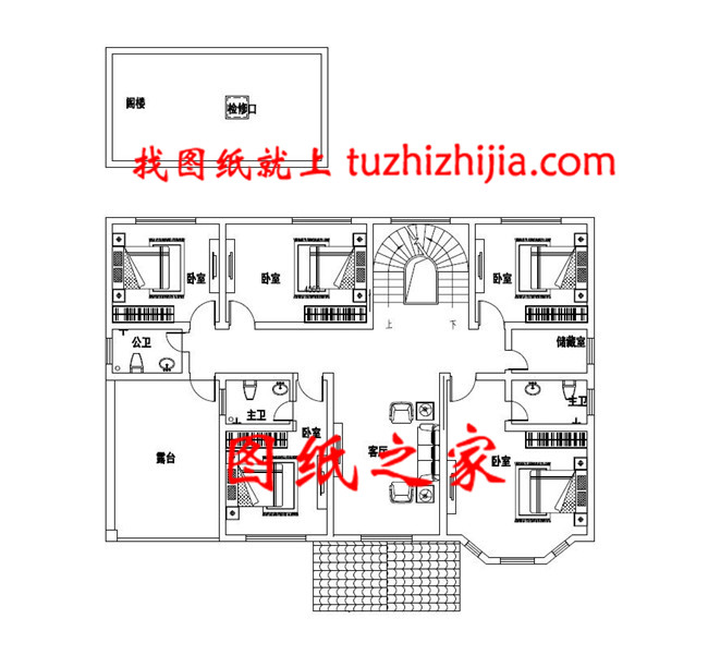 带露台欧式二层自建房设计图