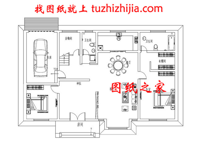 全套欧式二层别墅设计cad图纸，含效果图，带车库