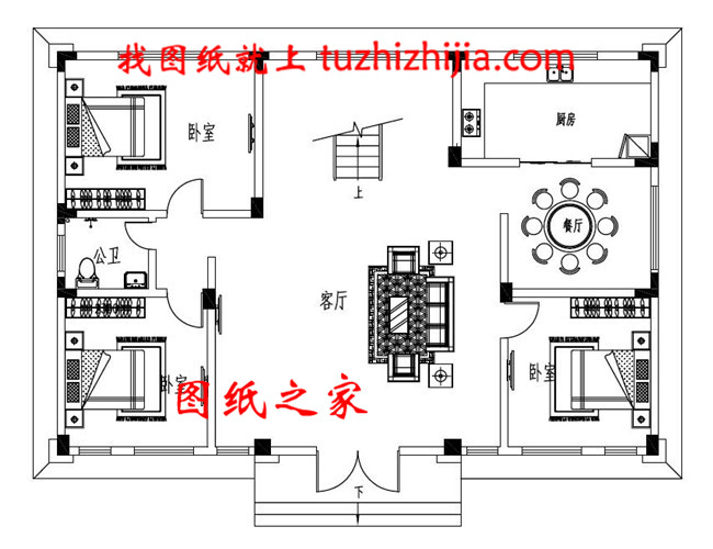 独栋别墅户型图带外观效果图，三层别墅设计方案推荐