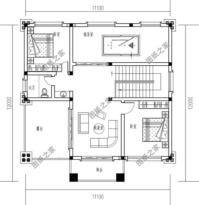 独栋两层欧式别墅设计图纸（效果图+建筑施工图）