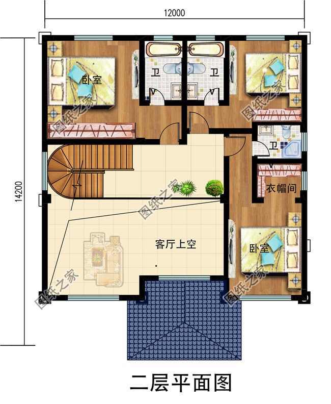 新农村三层豪华欧式别墅复式高端自建房设计图纸及效果图