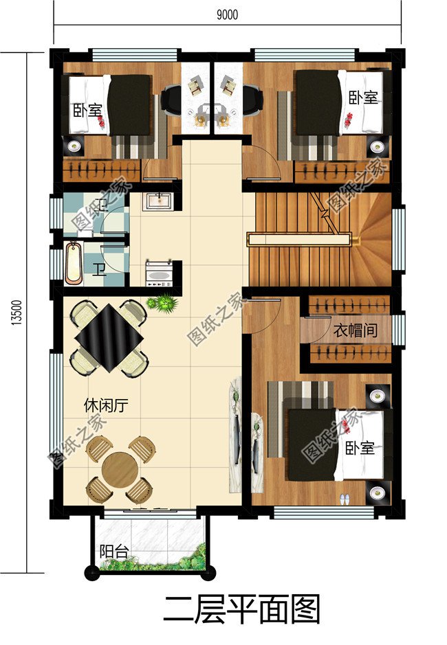 小户型现代新农村三层房屋设计建筑图及效果图