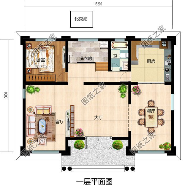 2019年新款别墅外观图及全套施工图纸，占地面积13×10米