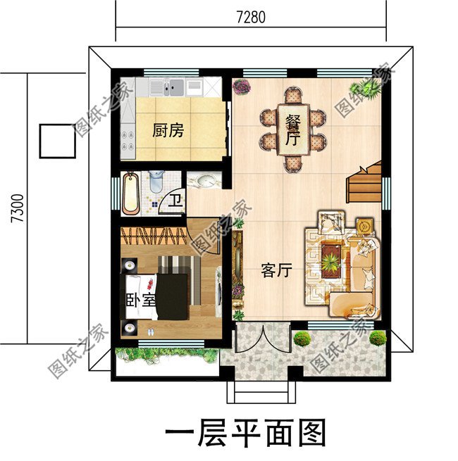 8万元二层农村房子图片及设计图，简易二层小楼，占地50平米